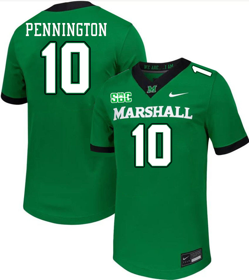 Marshall Thundering Herd #10 Chad Pennington College Football Jerseys,Uniforms-Green